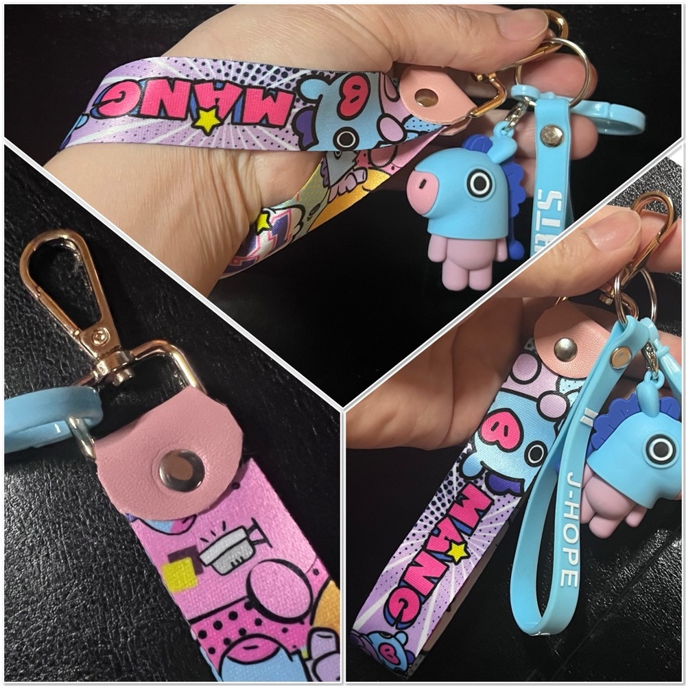 Handmade BT21 Mang J-Hope Anime High Quality Wristlet Lanyard Keychain, Figure